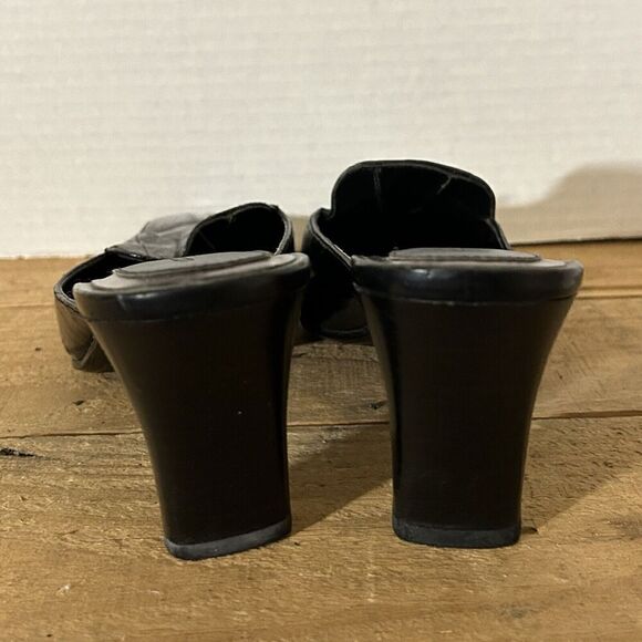 Liz Claiborne Flex Kisa Classic Slip on  Women’s Black Leather Slide Mule 7M - Picture 4 of 6